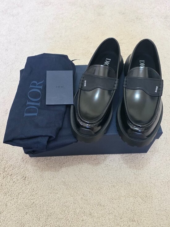 Dior Other - DIOR HOMME Black Polished Calfskin Combat Loafer 45